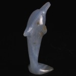 KG-001 Soooo Cute!! Handmade Handcarved Natural gem Chalcedony Carved Fish Whale Gemstone Statue Lovely!!